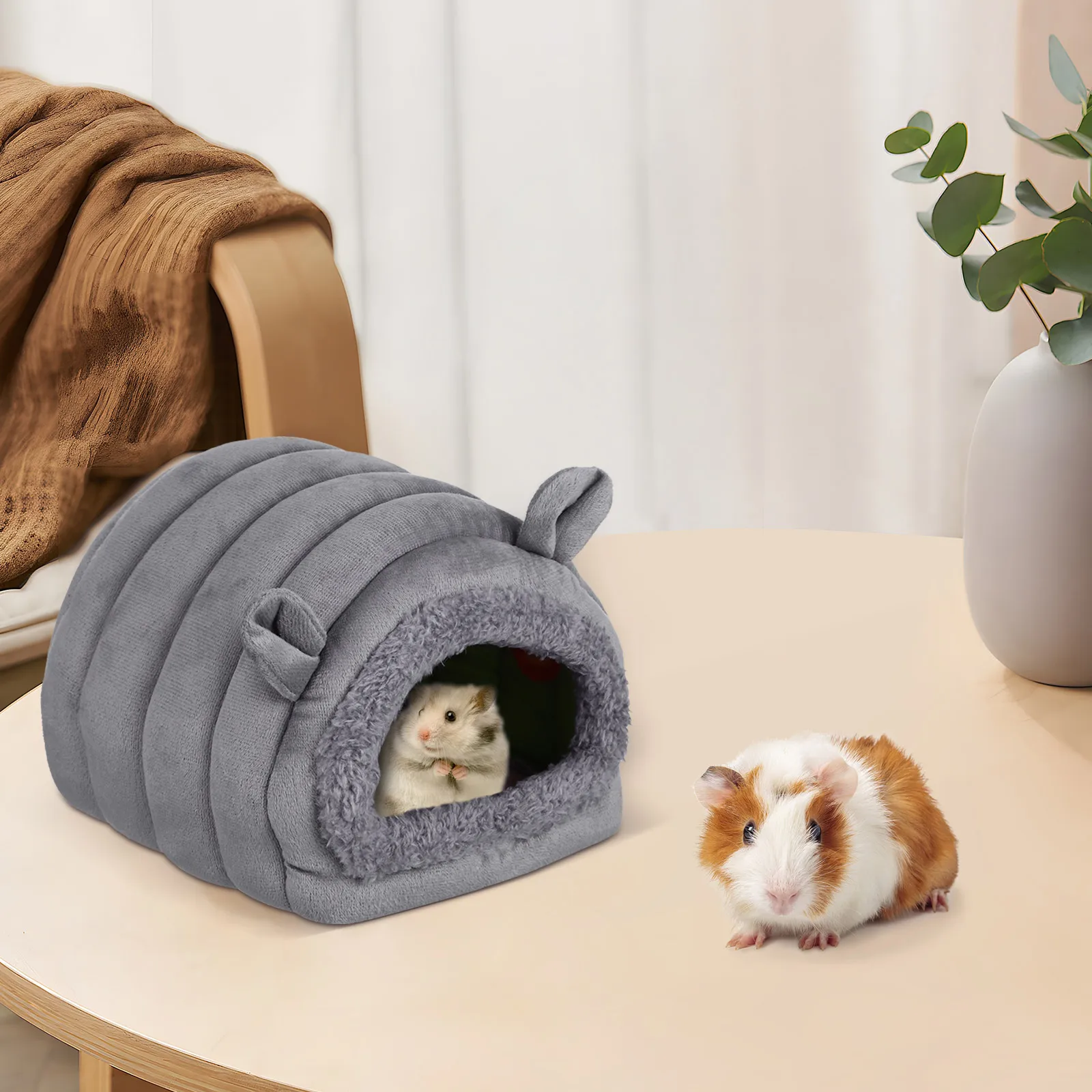 

Pet Bed For Hamster Guinea Pig Chinchilla Cute Hideout Soft Warm Nest Small Pet Bedding Machine Washable Hamster House