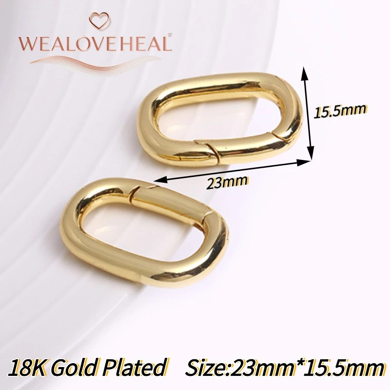 Hochwertige 18K vergoldete Messing-Karabinerhaken in Kreis-, Oval- und Herzform mit Druckverschluss für DIY-Schmuckherstellung. – Detail 40
