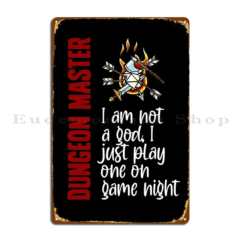 Dungeon Master God Metal Plaque Poster Funny Classic Rusty Designs Party Tin Sign Poster