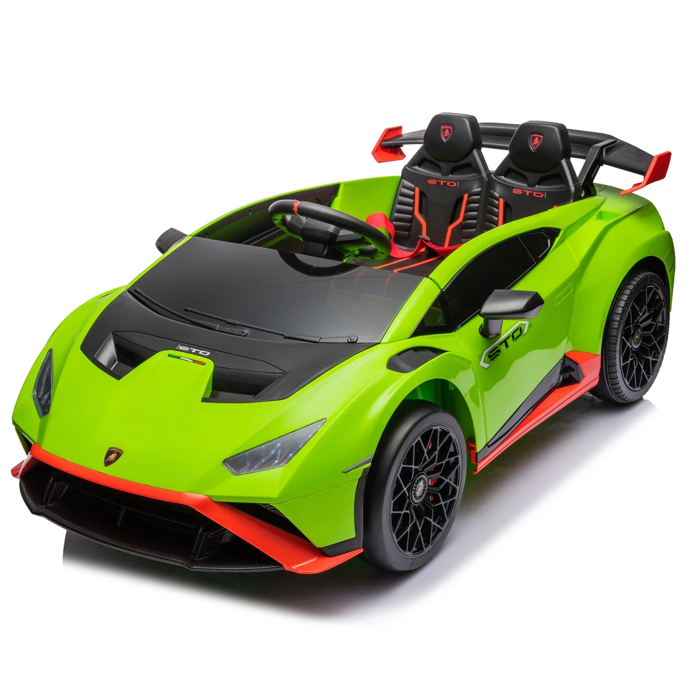 Lamborghini Motoracan Sto-Voiture à dérive électrique pour enfants, 24V, roues avant en mousse, roues avant en mousse, vitesses de 1.86 à 5.59 MPH, 3 à 8 ans, rotation à 360 °