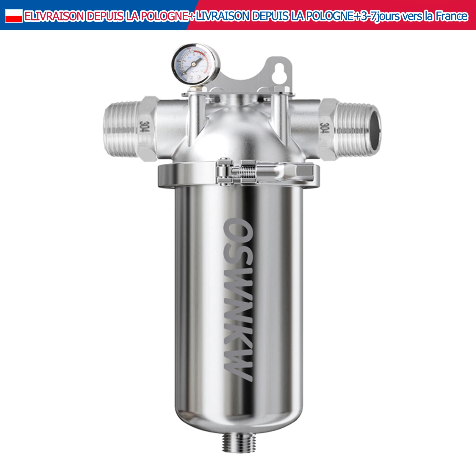 Système de filtre à eau de filtre à sédiments pour toute la maison, maille en acier inoxydable 40μm 316