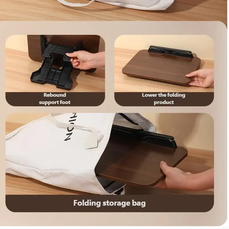 حامل كتب القراءة بزاوية قابلة للتعديل، حامل أقراص لحامل الوصفات المريح، هيكل خشبي 896C #6