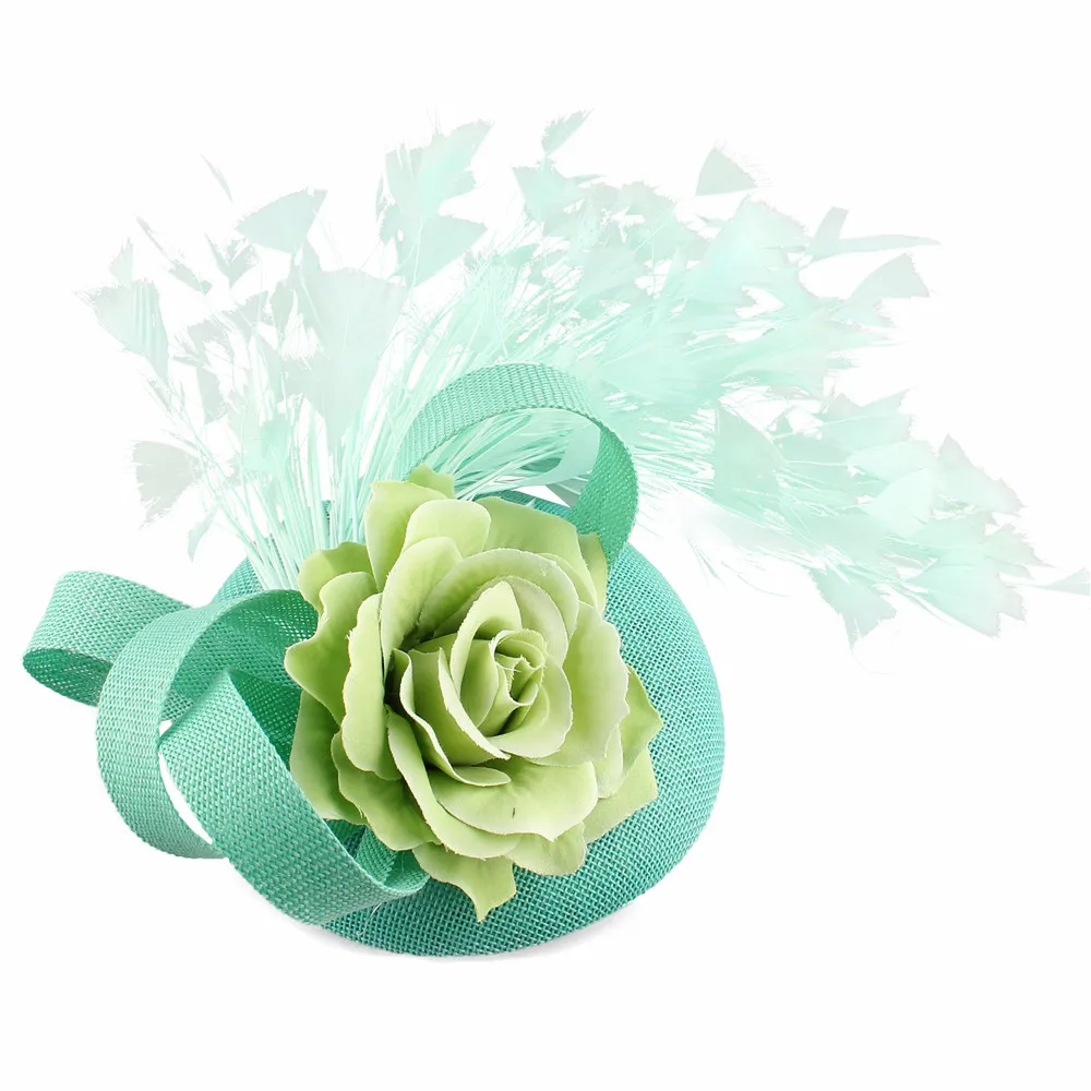 Elegante feminino senhoras moda headpiece com grampo de cabelo noiva casamento fascinator chapéu com flor fantasia headwear cocktail acessório