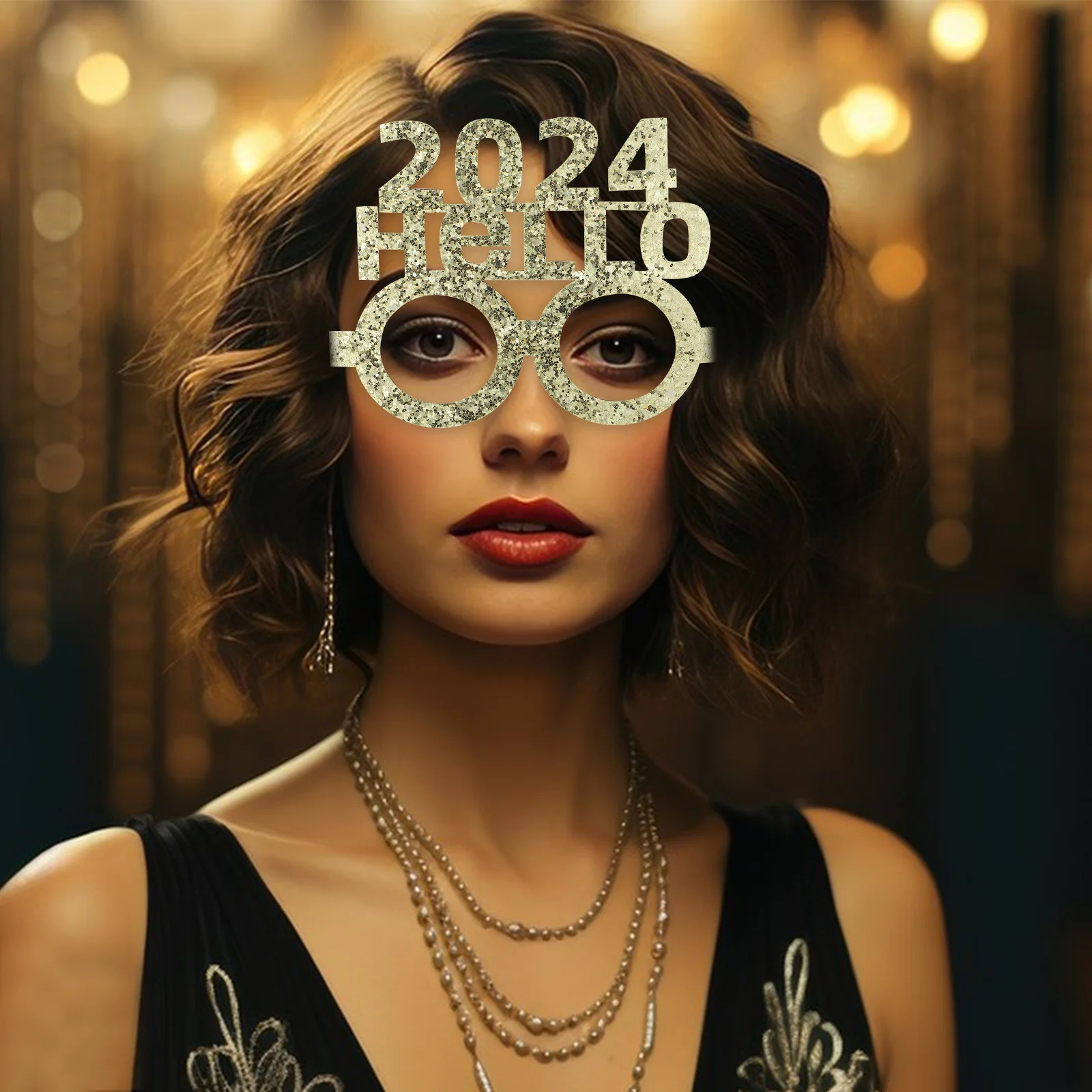 

6Pcs New Year Party Eyewear 2024 Decorative Glasses Photo Booth Props Funny Glasses Celebration Supplies 2024 Eyeglasses