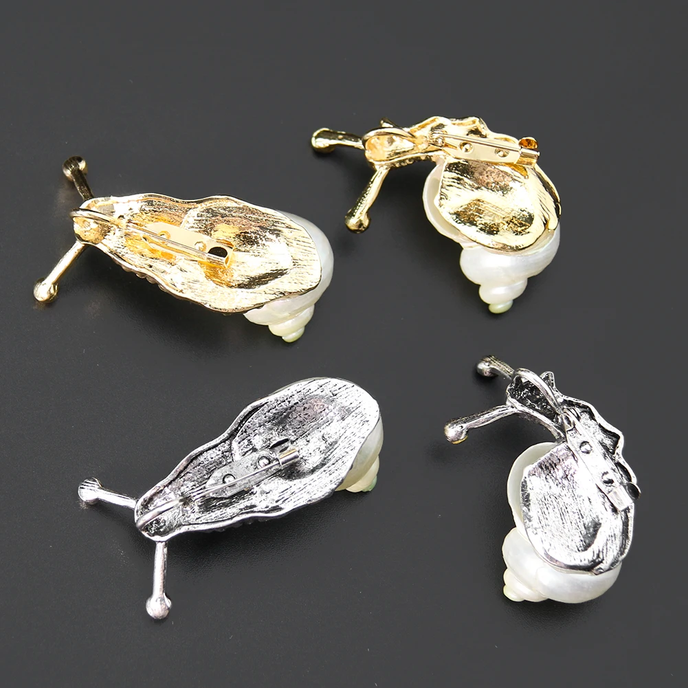 Muy Bien الحلزون شكل بروش الإبداعية الحيوان المينا التلبيب دبوس حقيبة الظهر Cowboy سترة الملابس الديكور شارة #4