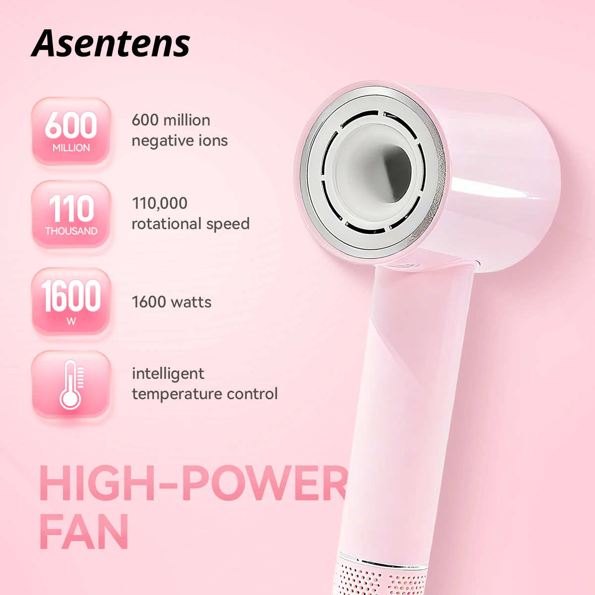 Professional Ionic Hair Dryer 110000 RPM - alternate angle