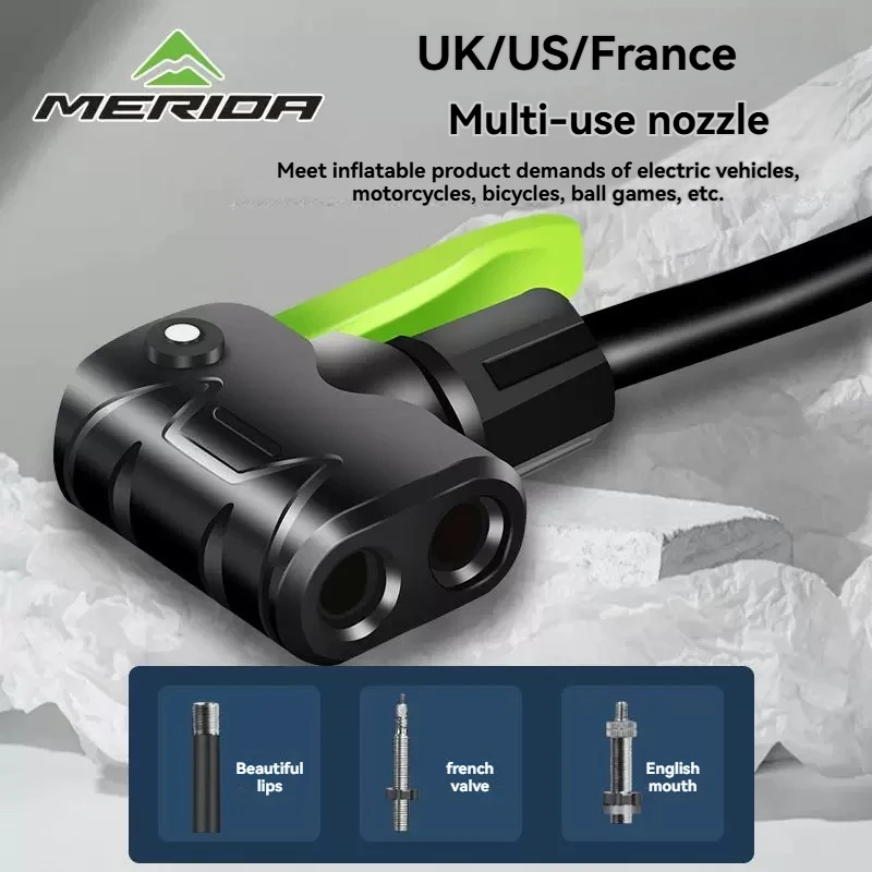 Merida Bicycle Pump Electric Bike Battery Car Household Motorcycle Inflator High-Pressure Portable Air Hose