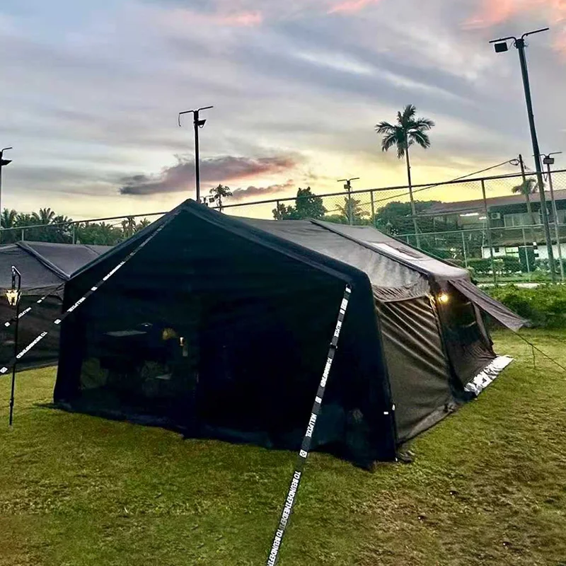 

10.0+Inflatable Foyer Air Tent-Black Folding Party Family Waterproof Camping 3-6 Person Outdoor Portable Inflatable Tent