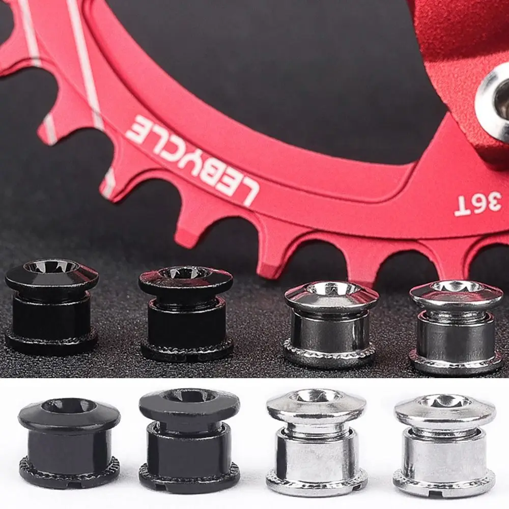 4 pcs MTB Bicycle Chainwheel Screws Single Double Three Disc Screw Crank Screw Bike Crankset Nut Chainring Bolts Crankset Parts