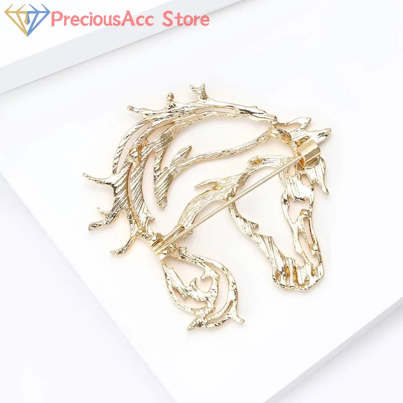 الحيوان الجوف الحصان بروش للنساء الرجال شخصية بسيطة سبيكة السلس دبوس دبابيس ملابس عصرية مجوهرات اكسسوارات هدية #5