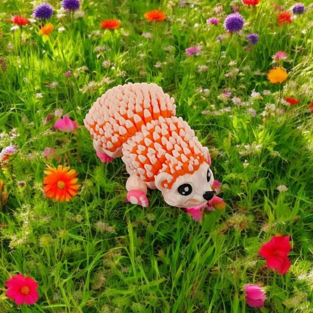 Movable Joints Mini 3D Printing Hedgehog Cartoon Handicraft Hedgehog Sculpture Realistic Figurine 3D Printed Hedgehog Toy