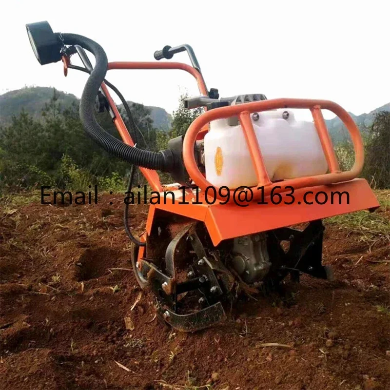 Gasoline 2-Stroke Mini Farm Rotary Tiller Agricultural Rotavator Tractor Power Hand Operated Cultivator Mini Tiller