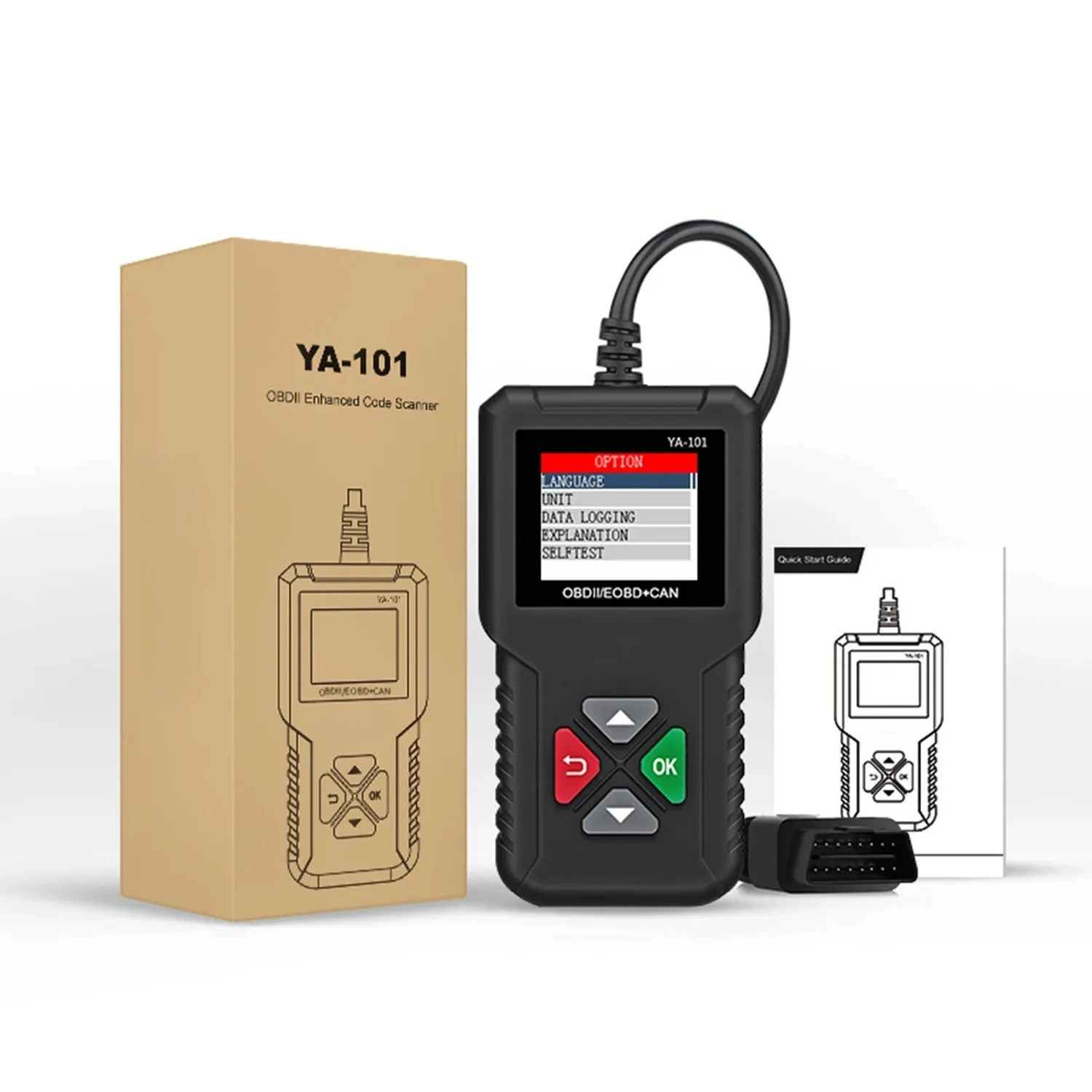 10ヶ国語対応プラグアンドプレイ式汎用車obd2スキャナー診断tftディスプレイdtc検索、バッテリーテスト、エンジン故障コード読み取り