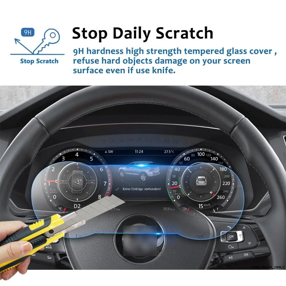 12.3 Inch for 2018 Instrument Panel Tempered Glass Screen Protector Dash Panel Screen Anti Scratch film