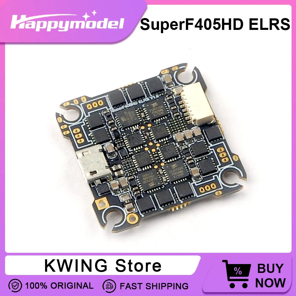 

HappyModel SuperF405HD ELRS AIO 4in1 Flight Controller Built-in 20A ESC UART 2.4G ELRS RX 2-4S 25.5X25.5mm for FPV Whoop Drone