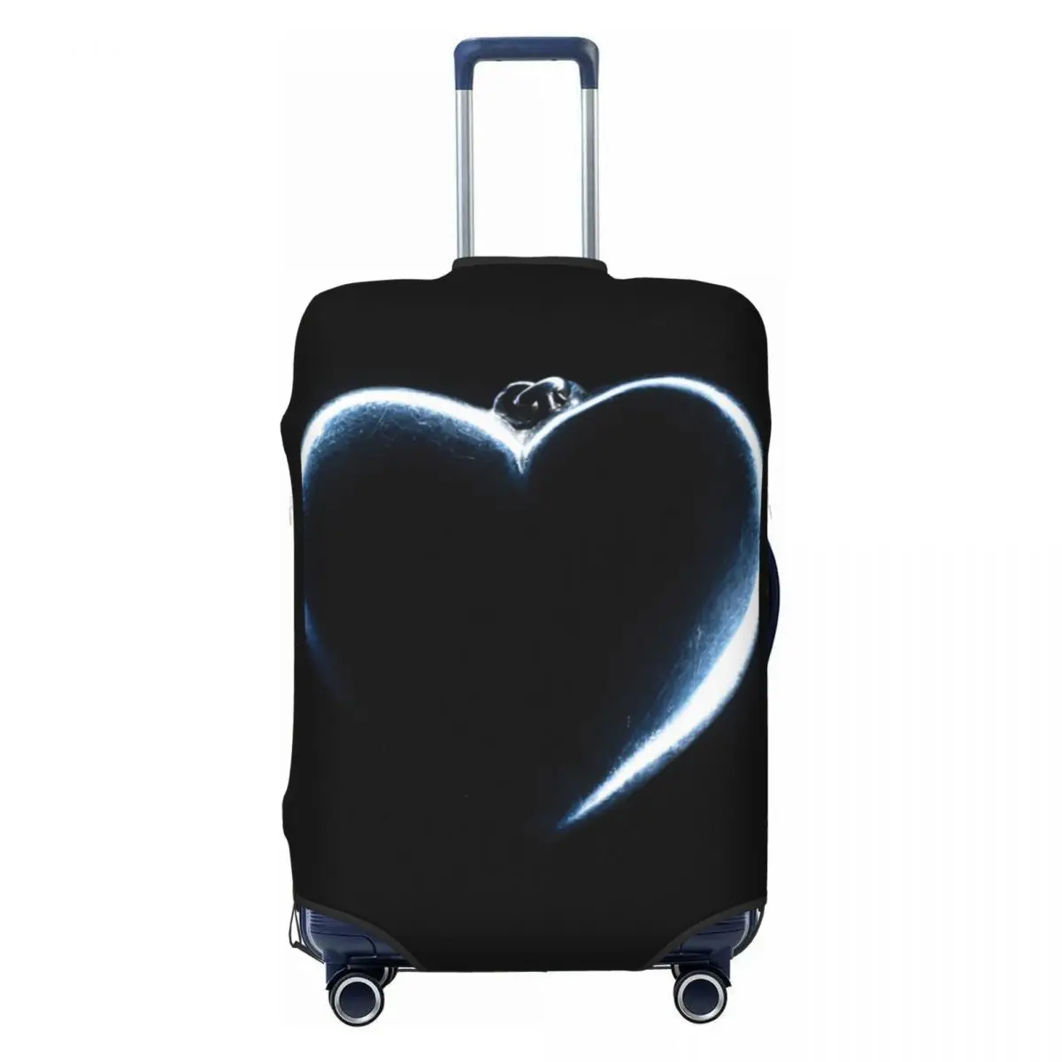 Silver Heart Pattern Suitcase Cover Creative Graphic Travel Protection Holiday Practical Luggage Accesories