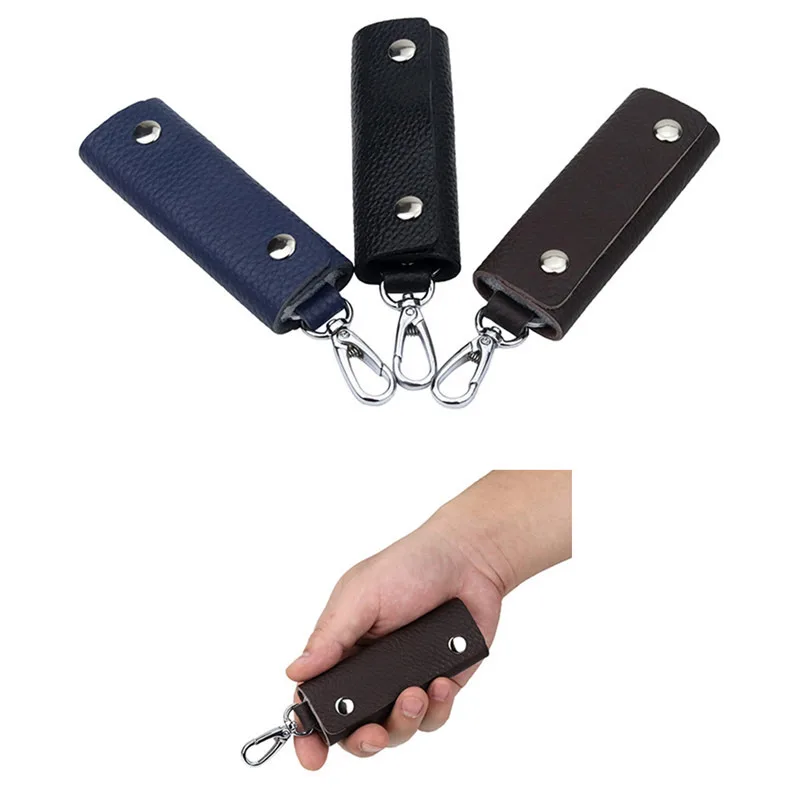 Men\'s Business Leather Key Case Waist Hanging Key Chain Household Large Capacity Female Fashion Multi-function Car Lock Key Bag