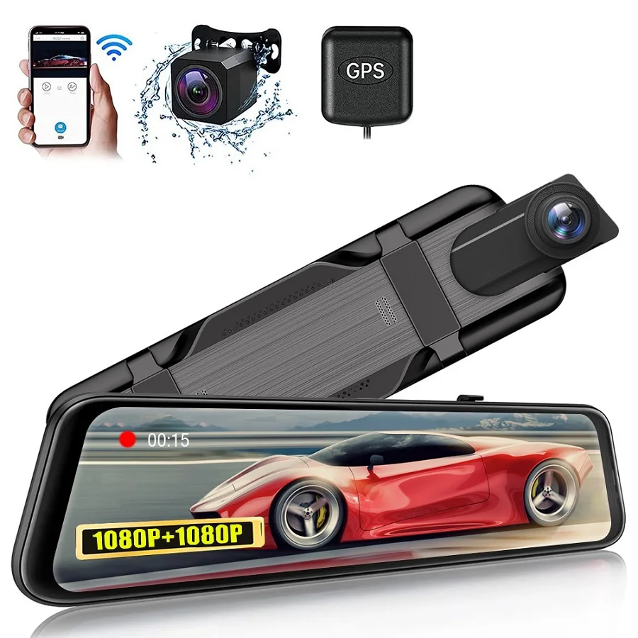 

10inch Mirror Camera For Car Touch 1080P WIFI GPS Mirror DVR Wifi Dash Cam Video Recorder Rear View Camera Vehicle Black Box