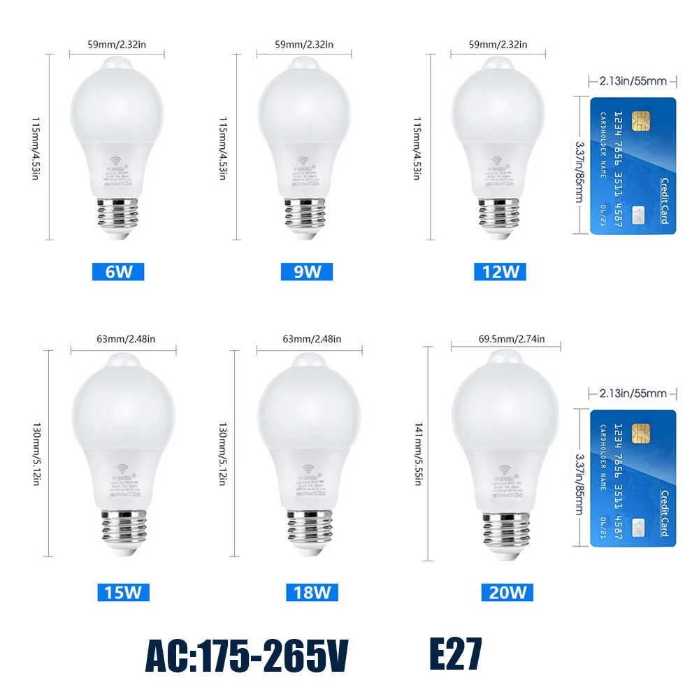 4 قطعة LED محس حركة ضوء لمبة 15 واط 18 واط إضاءة خارجية التعريفي لمبة مصباح لغرفة المعيشة غرفة نوم الممر المرآب
