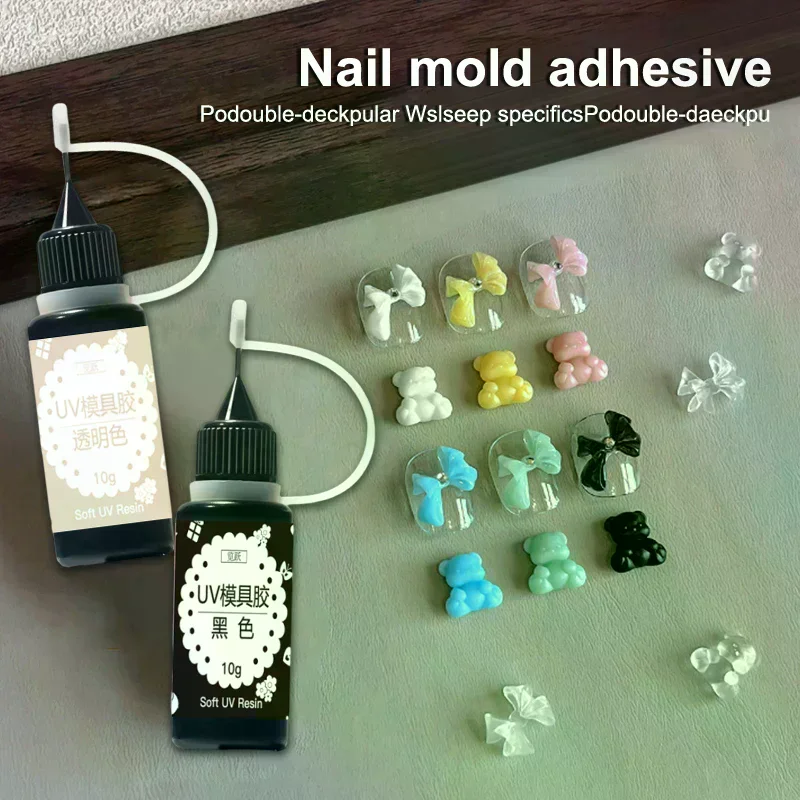 /Kuz/Gel For Nail Mold 10g UV Gel Crystal Glue Translucent 3D Acrylic Mold Tool Nail Saloon DIY Nail Art Gule Carved