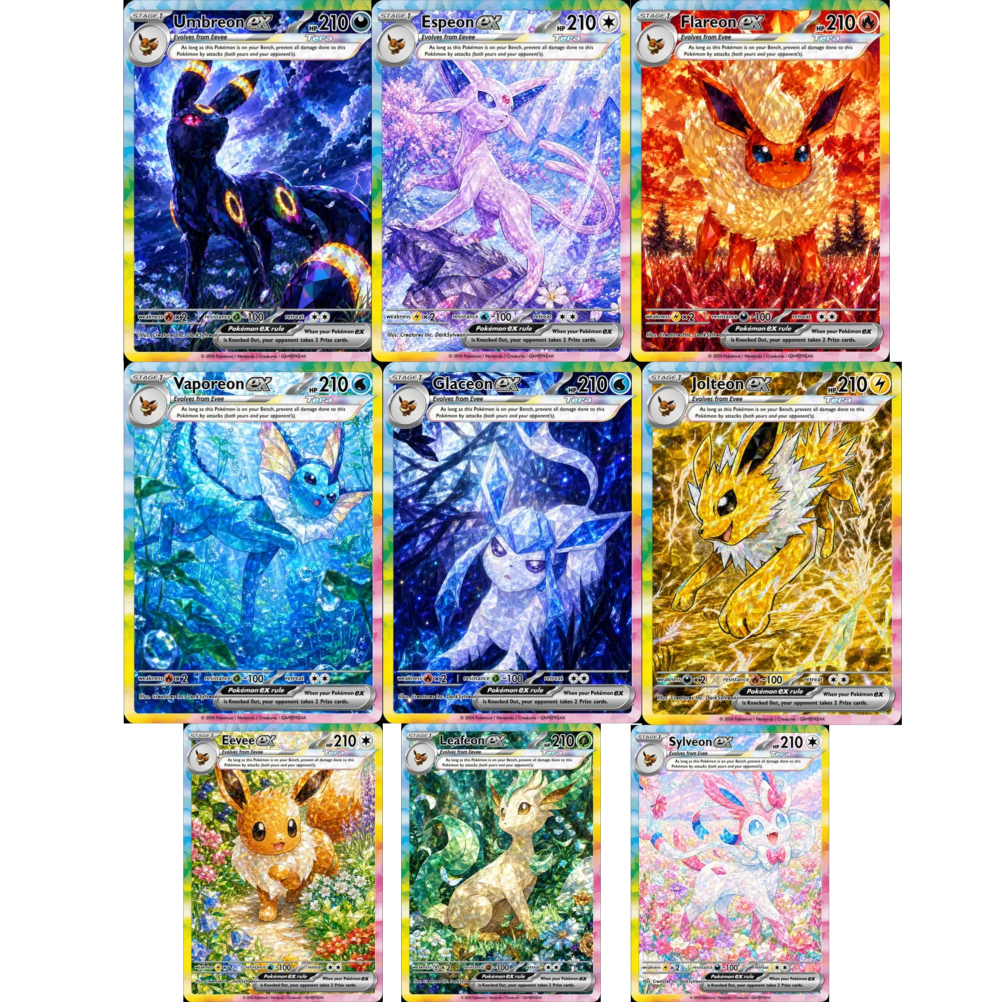 Diy Self Pocket 30th Sylveon Pichu Umbreon Vaporeon Flareon Espeon Collect Trading Card Anime Cartoon Gift Diy Glitter Craf