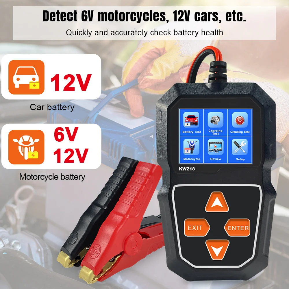 

100-2000 CCA Range Battery Load Tester Battery Health Status Large Color Screen Battery Tester Roadside Assistance