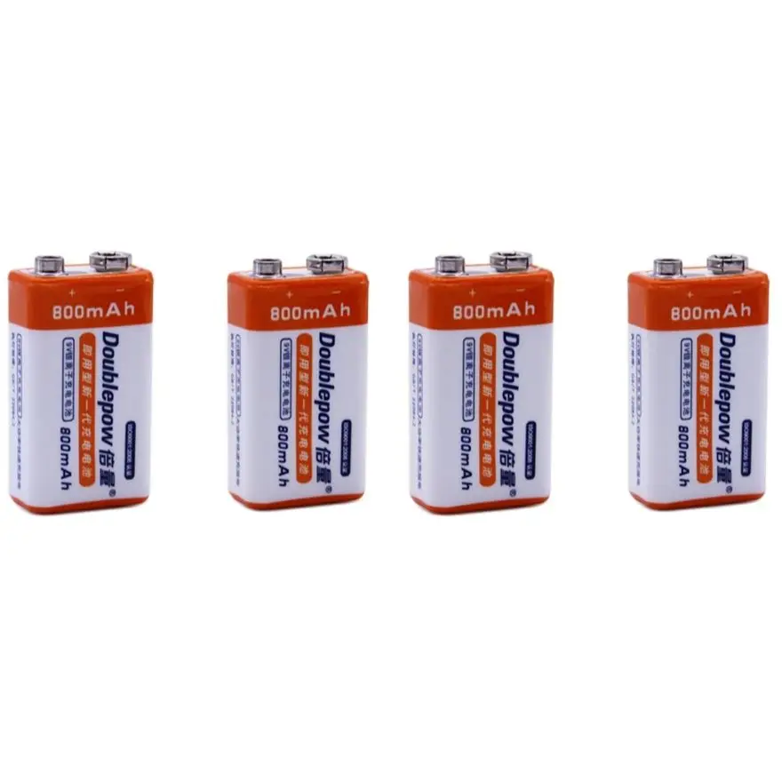 

4pcs/lot Hot-selling 800mAh 9V rechargeable battery lithium-ion battery for children's toy smoke detectors