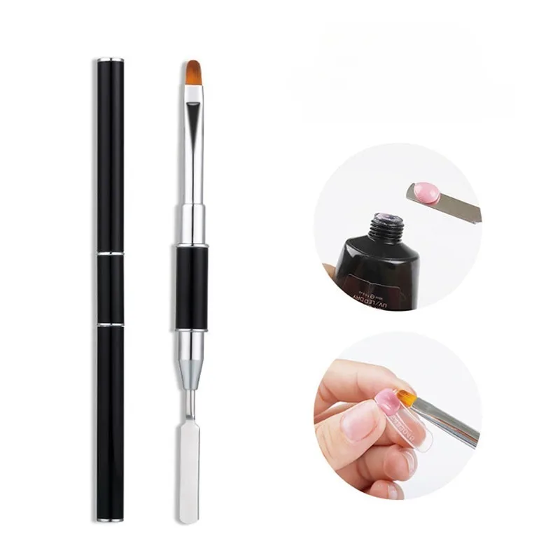 2-in-1 Gel Nail Brush and Spatula Picker for Nail Extension