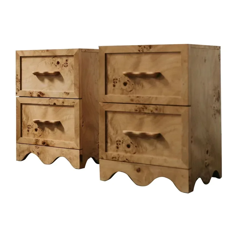 

American solid wood tree tumor bark bedside table side cabinet chest soft decoration designer club hotel foreign trade furniture