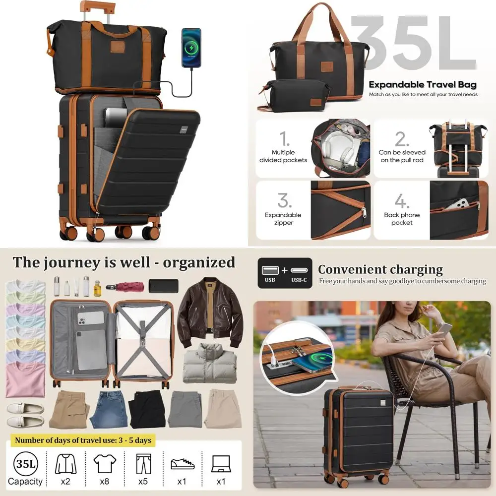 

20-дюймовый чемодан для ручной клади TSA Lock Hard Shell Spinner — чемодан, одобренный авиакомпанией