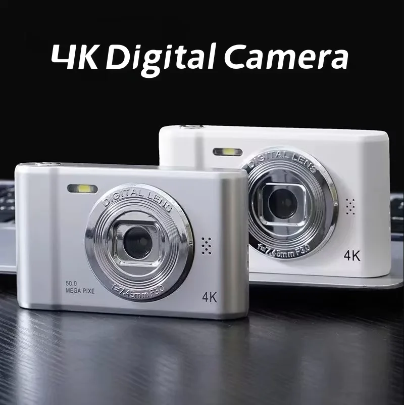 4K Digital Camera 50 Megapixels HD Photography Travel Selfie Camera 2.4 inch Screen Entry-Level Kids Campus Selfie Mini Camera