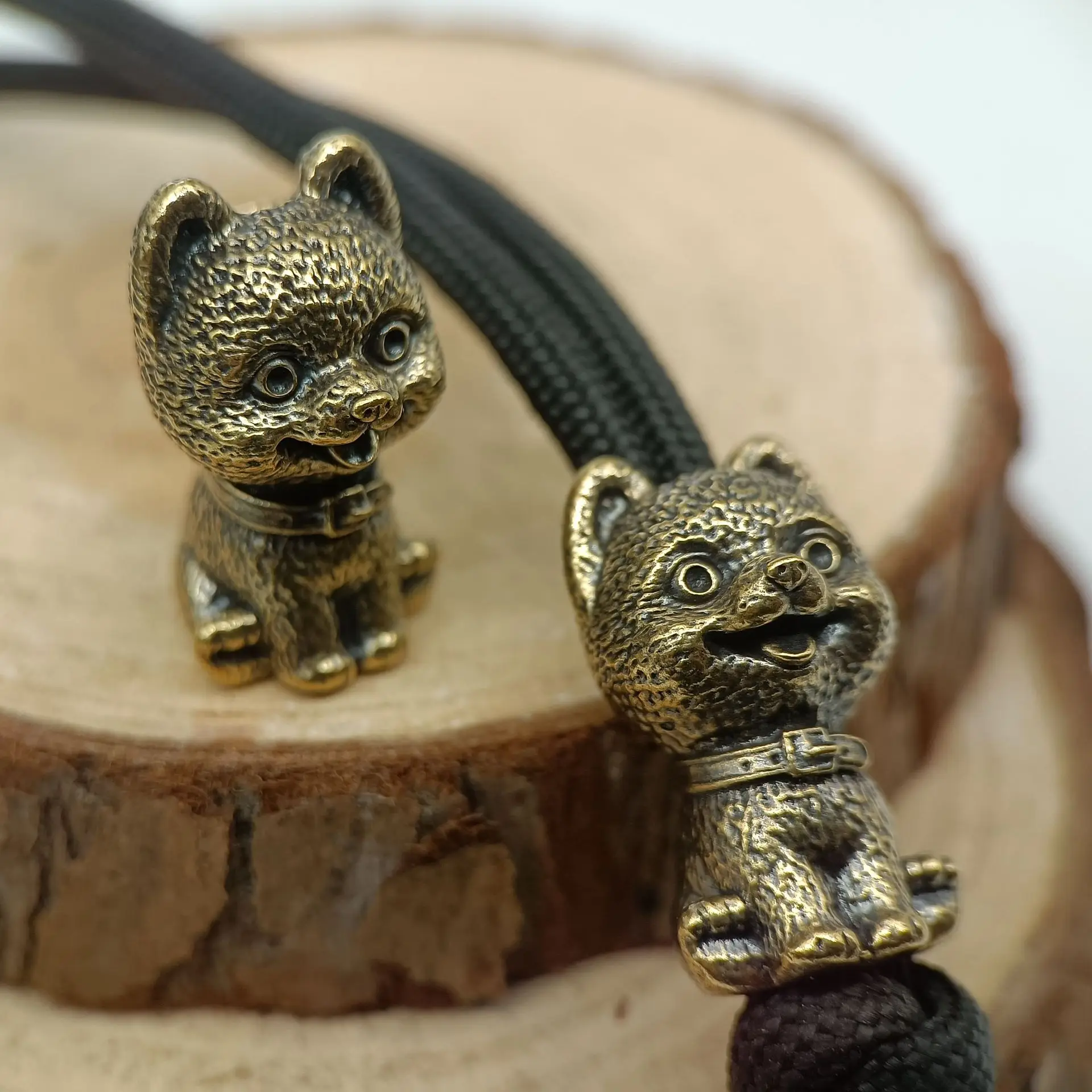 1PC Paracord Beads Brass Puppy Knife Beads EDC Beads Key Pendant Gun Pendant DIY Beads