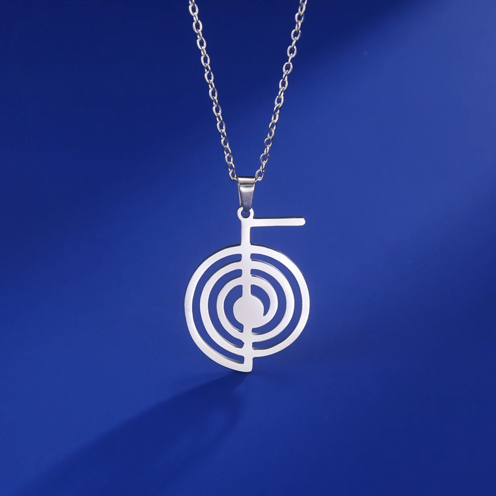 Reiki Cho Ku Rei Halskette Heilung Energie Yoga Power Anhänger Heilige Geometrie Schutz Amulett Edelstahl Schmuck Amulette für Glück und Schutz mächtige Amulette geistiger Schutz Reiki Heilmittel – Detail 16