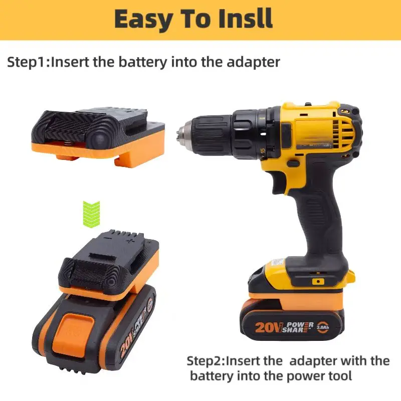 Batteries Adapter for Worx 20V 4Pin Li-ion Battery Convert To for Dewalt 18V Power Screw Tool Converter(Adaptor Only)