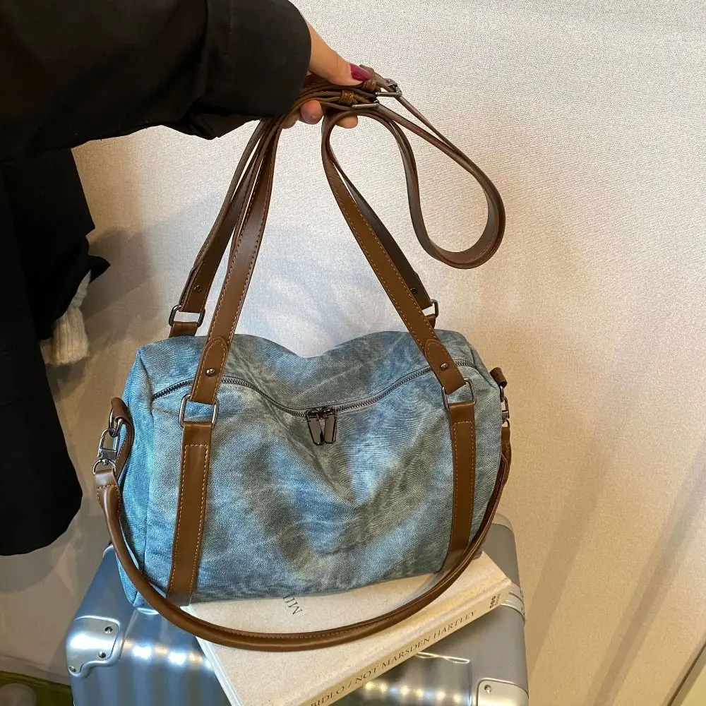 

All-match Korean Style Bowling Shoulder Bag PU Leather Elegant Boston Crossbody Bag Retro Vintage Pillow Handbag Shopping