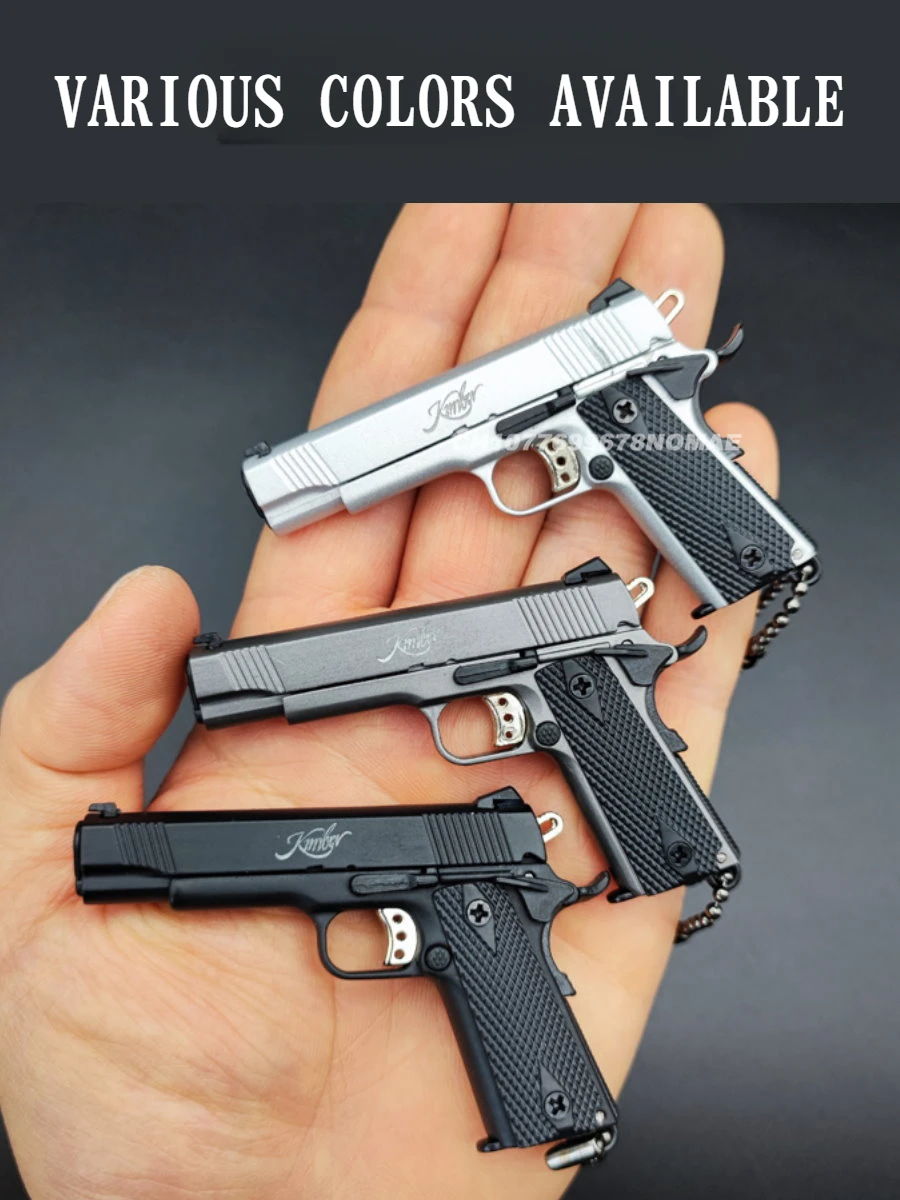 1:3 High Quality Metal Model Kimber 1911 Keychain Toy Gun Miniature Alloy Pistol Collection Toy Gift Pendant Anime Keychain