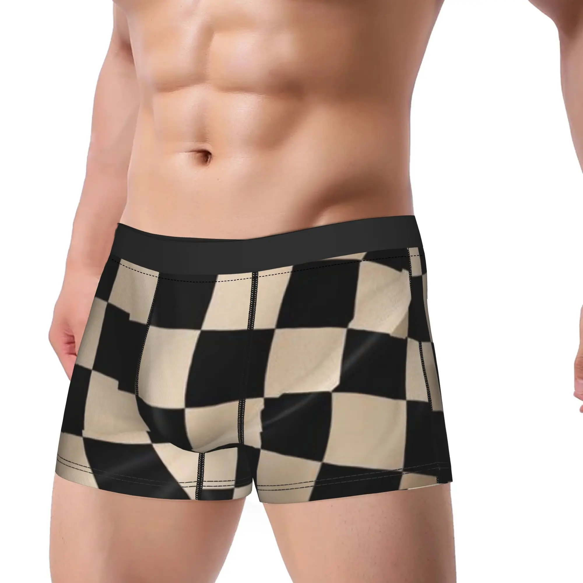 Check Pattern (5) Checkerboard Underpants Homme Panties Male Underwear Ventilate Shorts Boxer Briefs