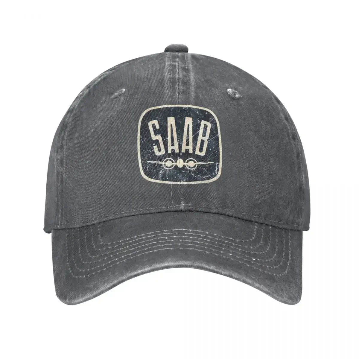 SAAB Car Vintage Retro Logo Baseball Cap Vintage Distressed Denim Washed Racing Headwear for Men Women Outdoor Workouts Caps Hat