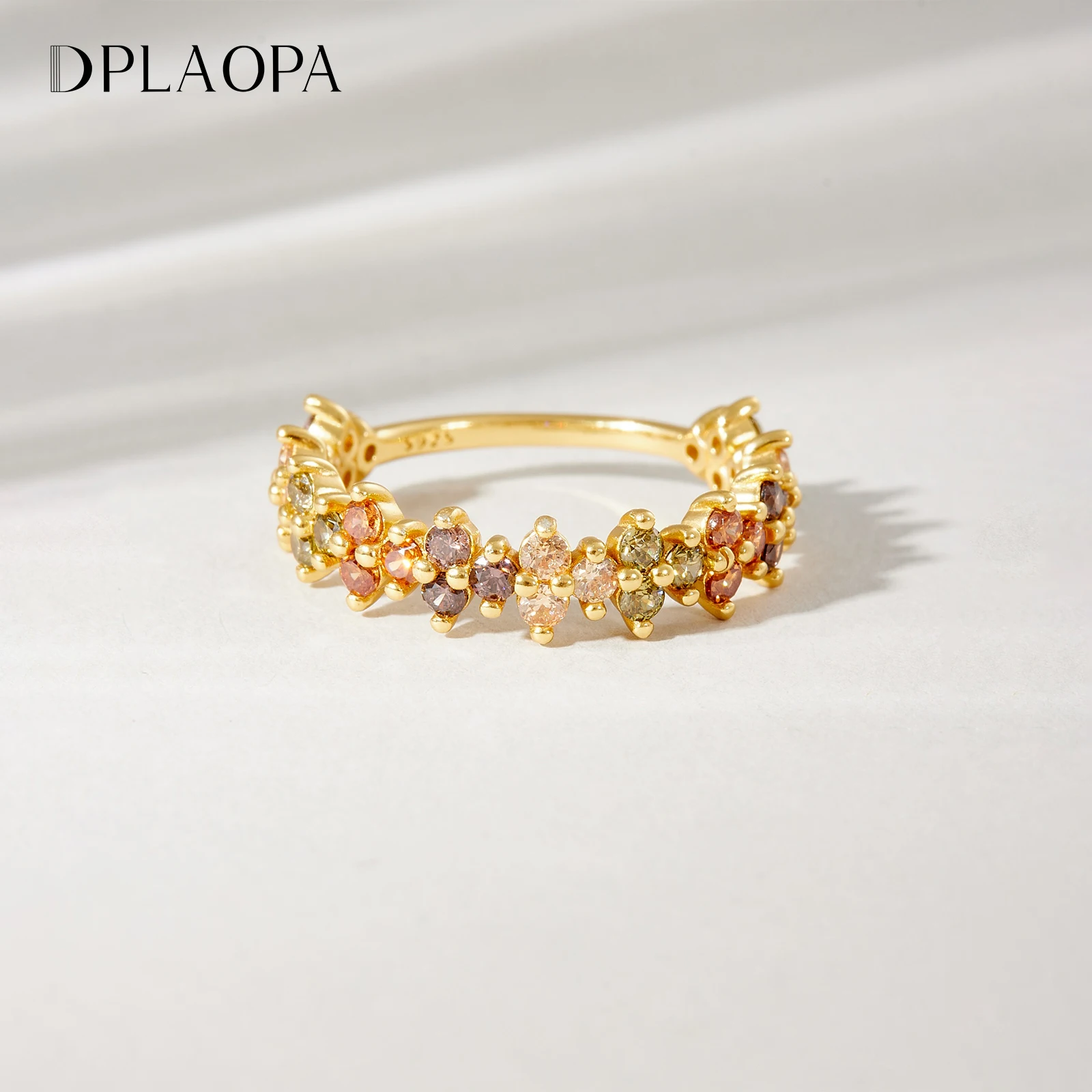DPLAOPA 925 Sterling Silver Colorful Round Zircon CZ Ring 2026 Women Fashion Luxury Party Birthday Fine Jewelry Gift