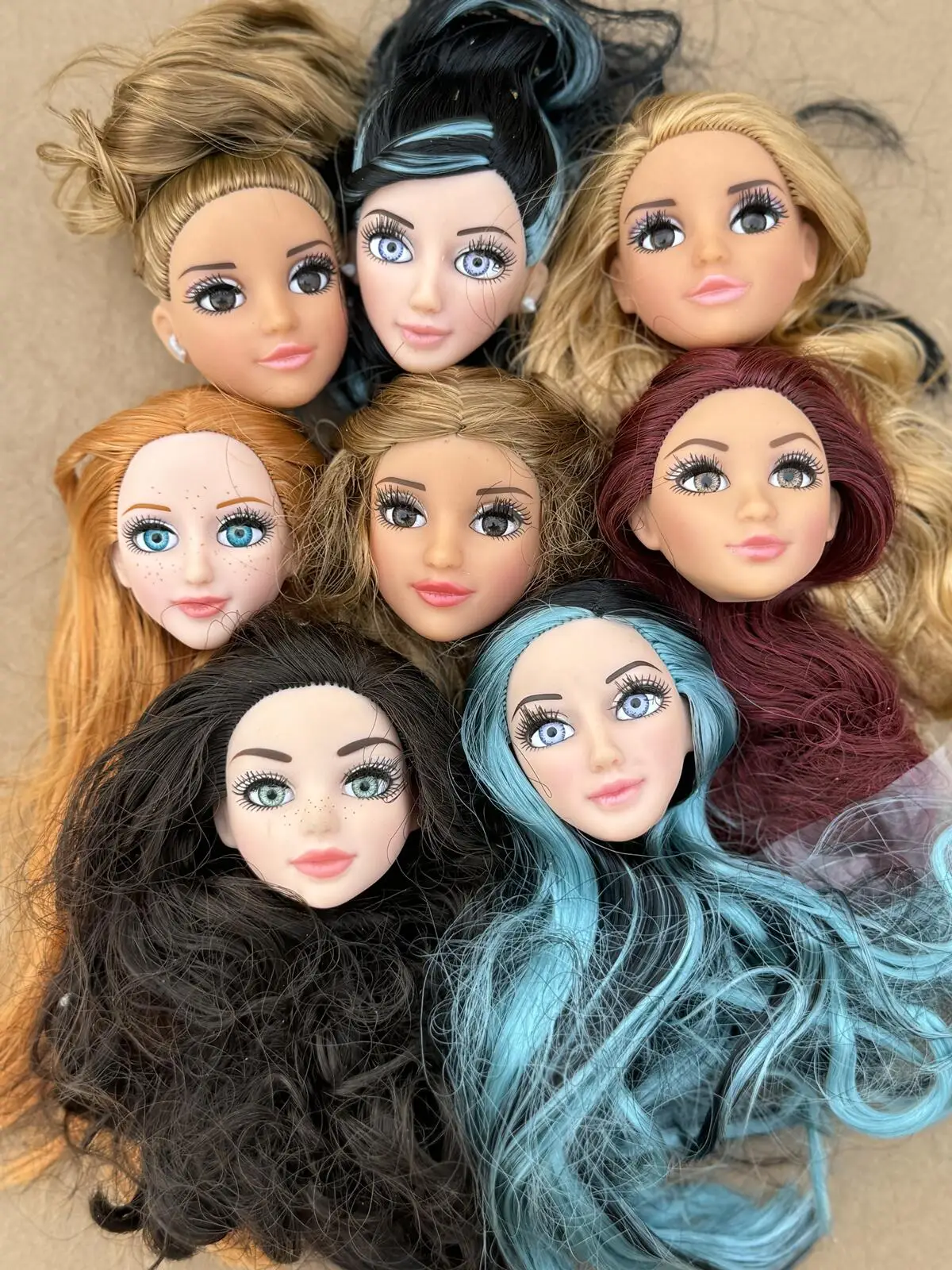 MC2 رؤساء دمية المفاصل الهيئات الصلبة الأبيض عارية بني داكن لون البشرة الفتيات رئيس الجسم الاطفال DIY بها بنفسك اللعب هدايا عيد الميلاد #2