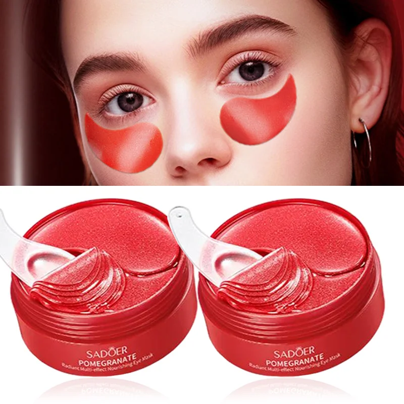60/120 stücke SADOER Rote Granatapfel Kollagen Augen Maske Anti Augenringe Feuchtigkeitsspendende Anti Falten Anti-aging Augenklappen hautpflege