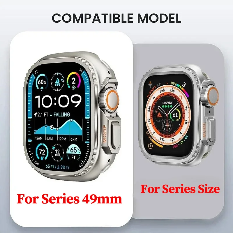 حافظة معدنية بحزام من السيليكون الناعم لسلسلة ساعات أبل 10 9 8 SE سوار للتنفس لساعة IWatch Ultra 49/46/45/44 مللي متر معصمه