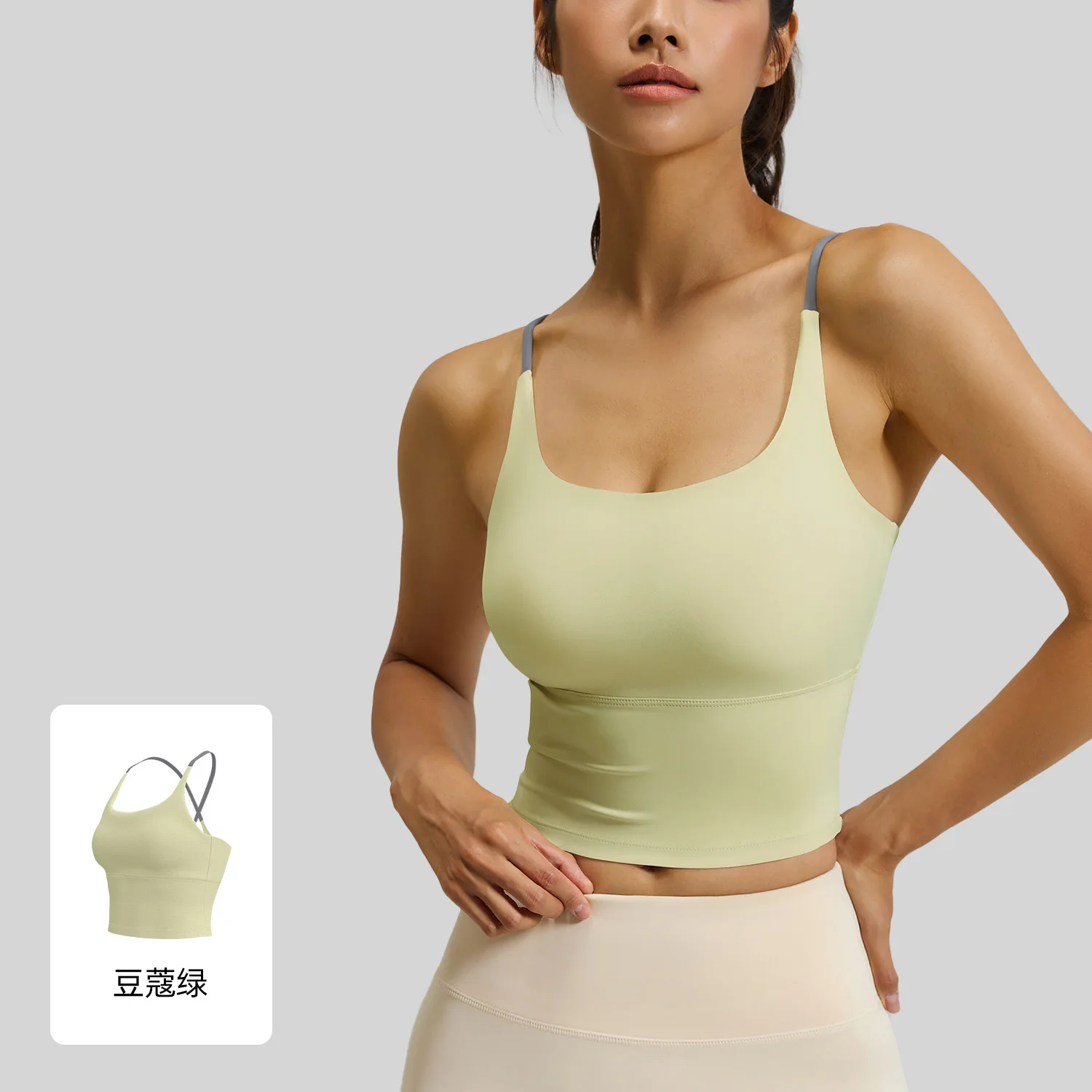 DUOMI Summer Running Sports Vest With Padded Bra ECO Gym Push Up Yoga Top Women Cross Back U-Neckline Fitness Underwear
