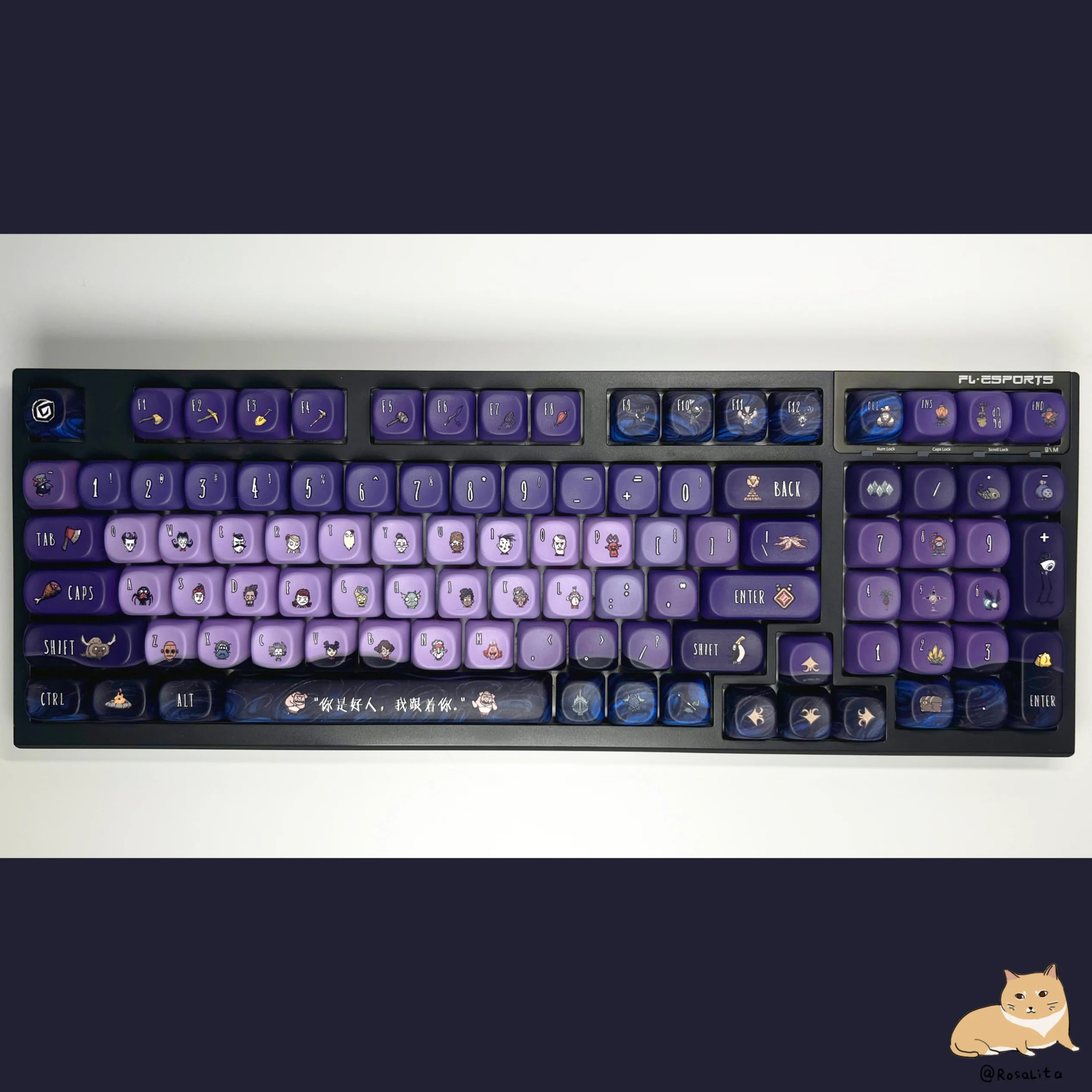 144 teclas não starve keycaps jogo personalizado moa altura pbt cinco lados sublimação quente original teclado mecânico teclas