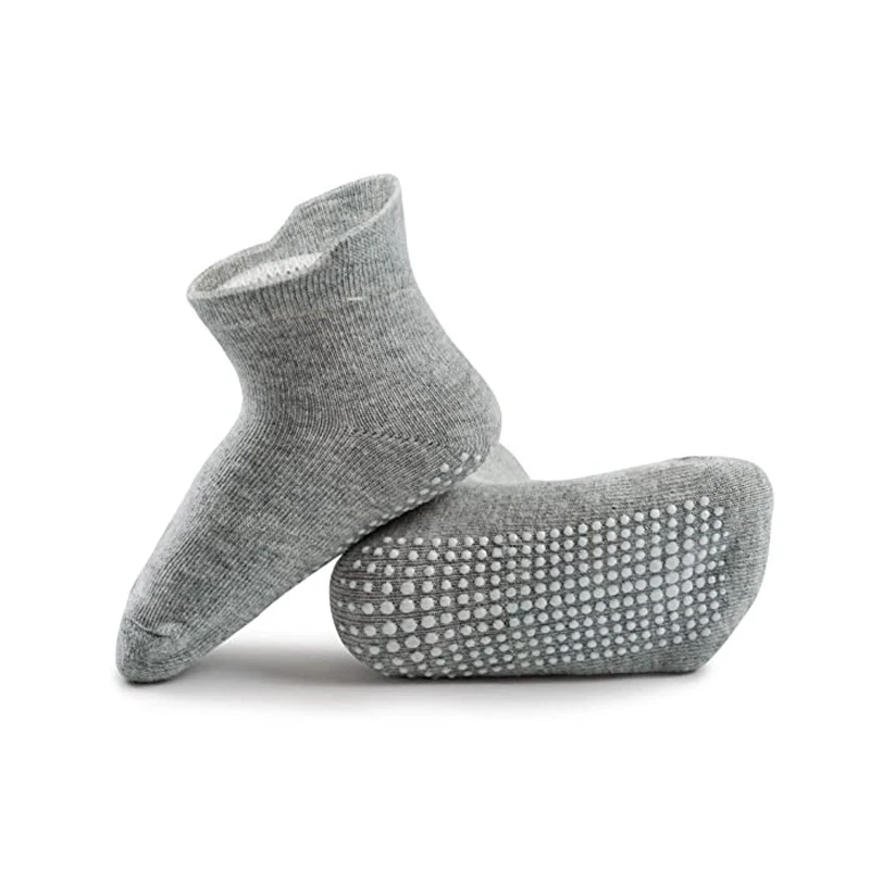 12 Paar einfache Kindersocken in Schwarz, Weiß und Grau, selbstklebende Anti-Rutsch-Socken, Baby-Lauflernsocken, Jungensocken und Mädchensocken – Detail 5
