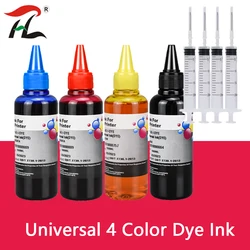 100ml Ink Refill Kit For HP 21 22 301 302 304 121 122 123 650 652 300 140 141 350 351 343 338 XL Cartridge Printer Dye Ink