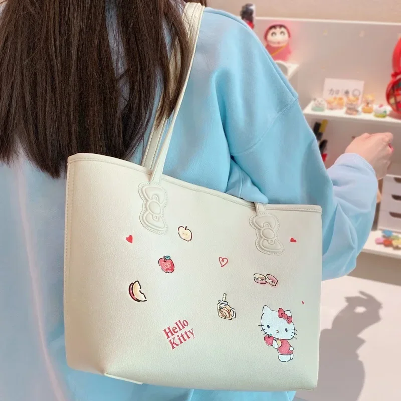

Сумки Hello Kitty для девочек, женская сумка через плечо, новая портативная универсальная сумка на одно плечо, весенне-летняя большая вместительная сумка