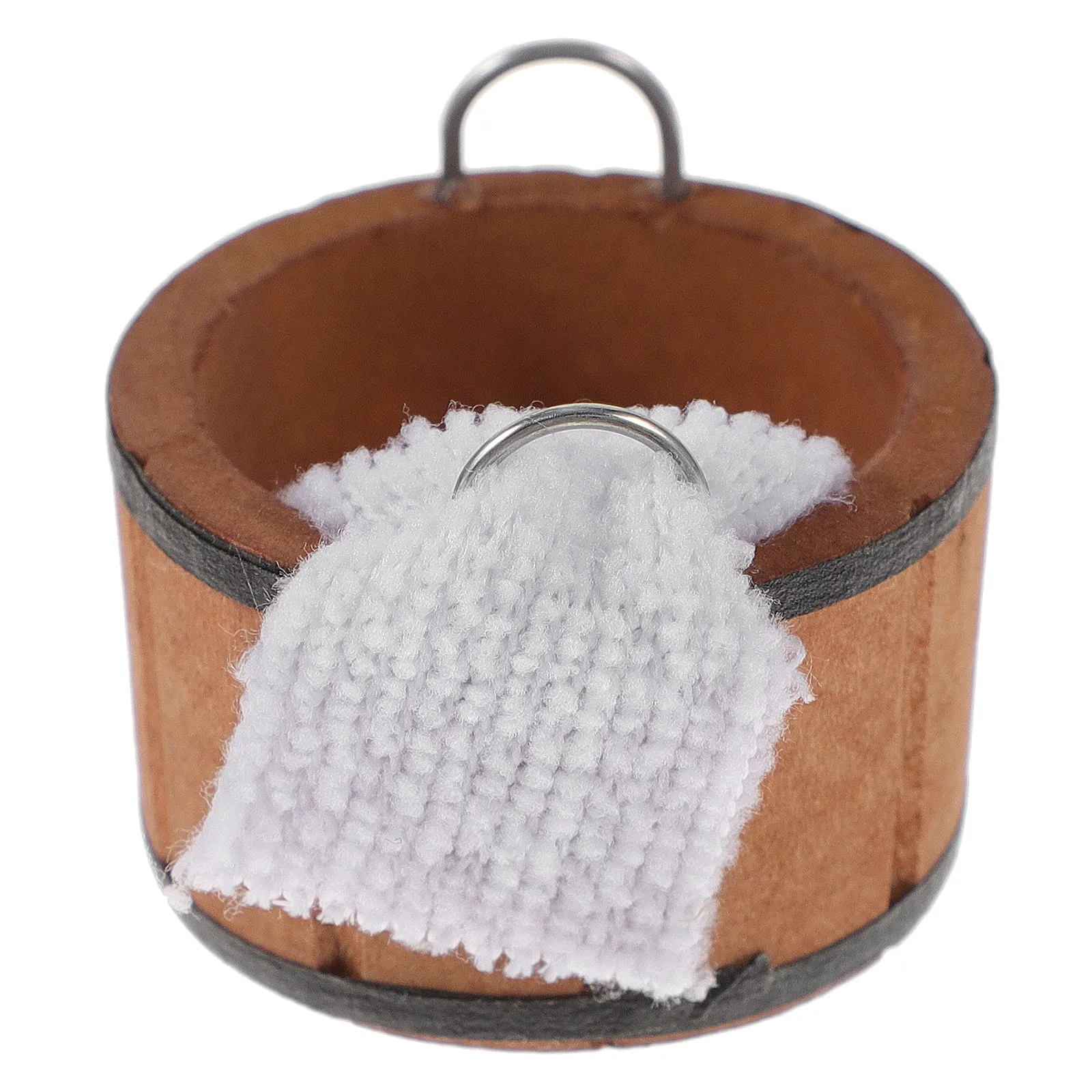 

1Set Mini Bathroom Washing Bucket Wooden Craft Sturdy Mini House Supplies Realistic Photo Prop Home Decor Miniature Wood Bathtub