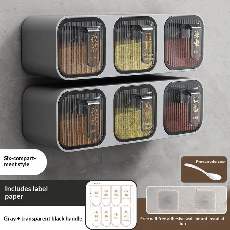 Space-saving Wall-mounted Spice Rack No-drill for Efficient Kitchen Management