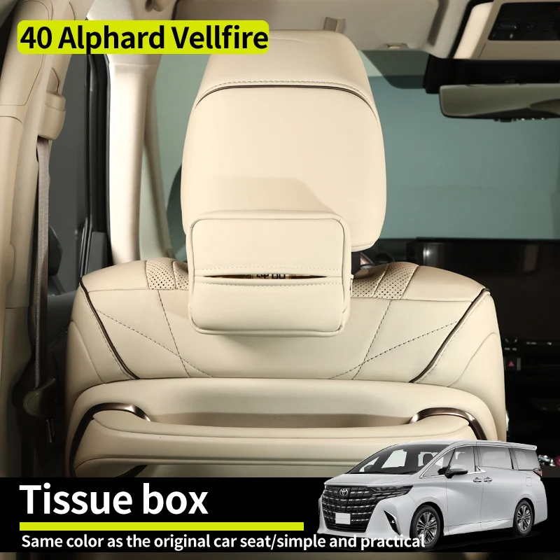 For 2023-2024 Year Alphard Vellfire 40 series Diecast Accessories Leather tissue box Modification Decoration